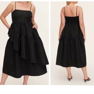 NWOT Kate Spade x Target Empire Waist Smocked Back Ruffled Midi Dress, Sz Medium